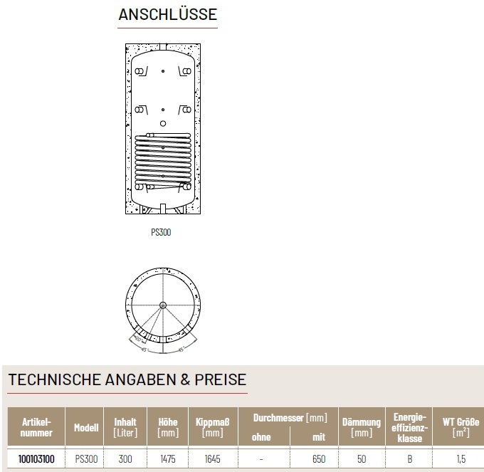 Solarbayer Pufferspeicher PS 300 Solarbayer Pufferspeicher PS 300